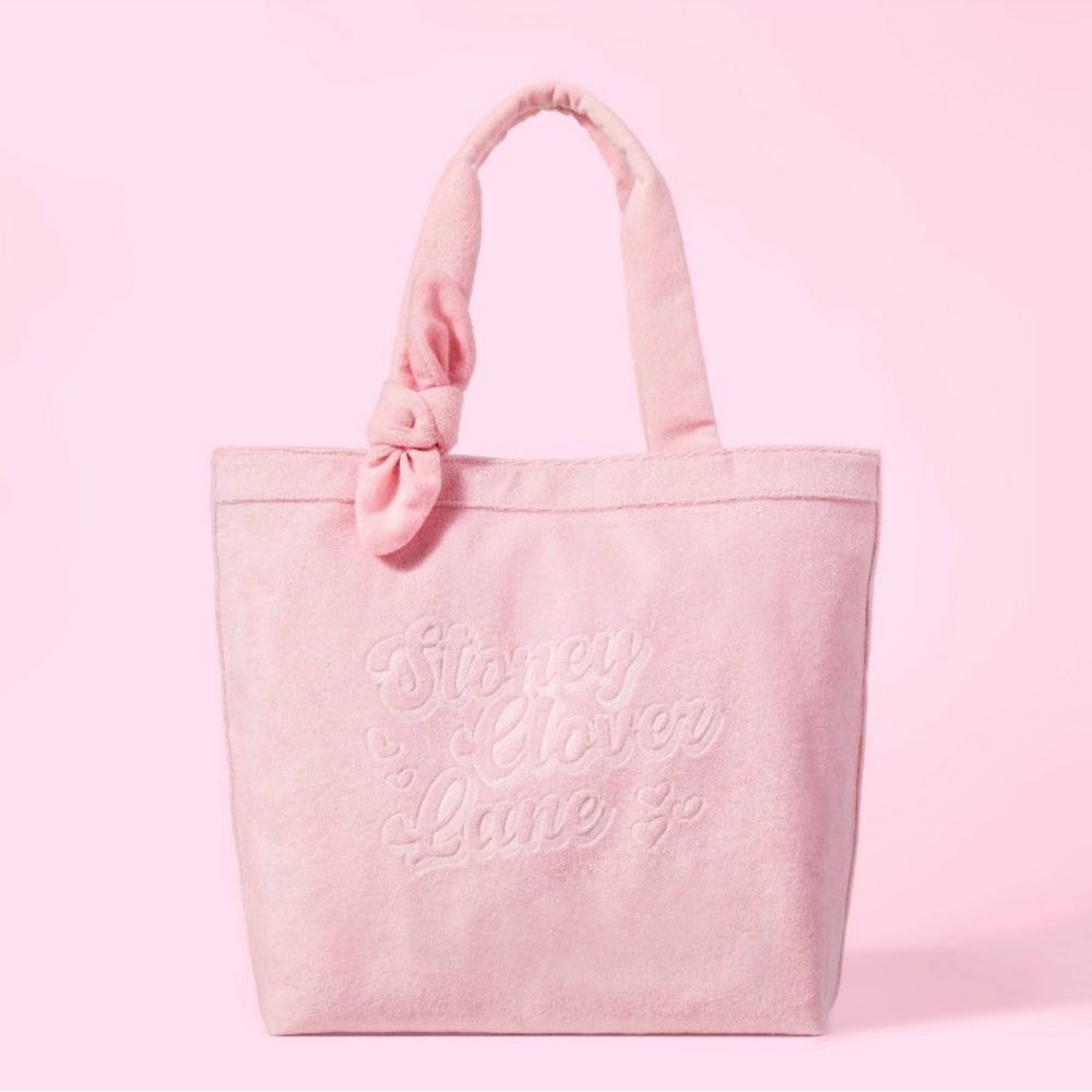 NWT Stoney Clover Terry Cloth Embossed Beach Tote Bag